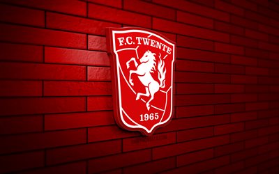 شعار fc twente 3d, 4k, ريد بريكوال, eredivisie, كرة القدم, نادي كرة القدم الهولندي, شعار fc twente, fc twente emblem, fc twente, شعار الرياضة, twente fc