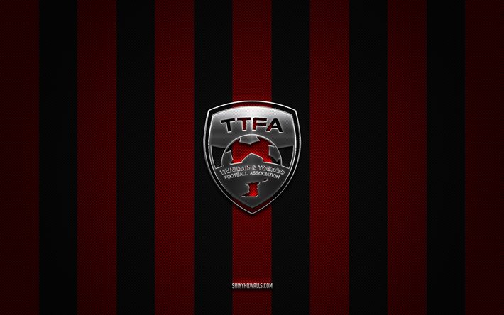 trinidad tobago ulusal futbol takımı logosu, concacaf, kuzey amerika, kırmızı siyah karbon arka plan, trinidad tobago ulusal futbol takımı amblemi, futbol, ​​trinidad tobago ulusal futbol takımı, trinidad tobago
