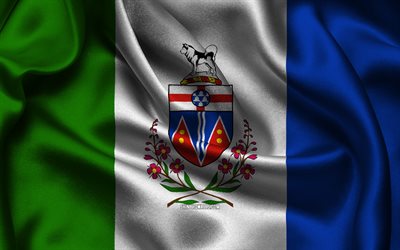yukon flag, 4k, province canadesi, bandiere di raso, giorno di yukon, bandiera di yukon, bandiere di raso ondulato, province del canada, yukon, canada