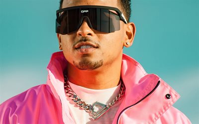 4k, ozuna, retrato de cantante puertorriqueño, juan carlos ozuna rosado, sesión de fotos, chaqueta rosa, estrella puertorriqueña