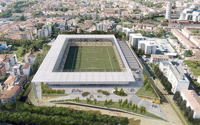arena garibaldi, projet de rénovation, stadio romeo anconetani, pise new stadium, pise, italie, stadium de football, projet du stade pisa