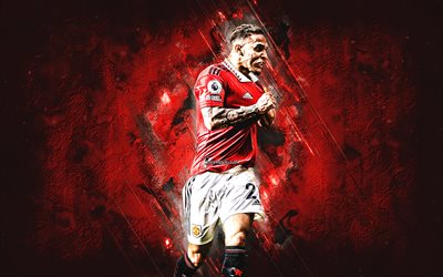 Antony, Manchester United FC, red stone background, goal, Premier League, England, football, Antony Matheus dos Santos
