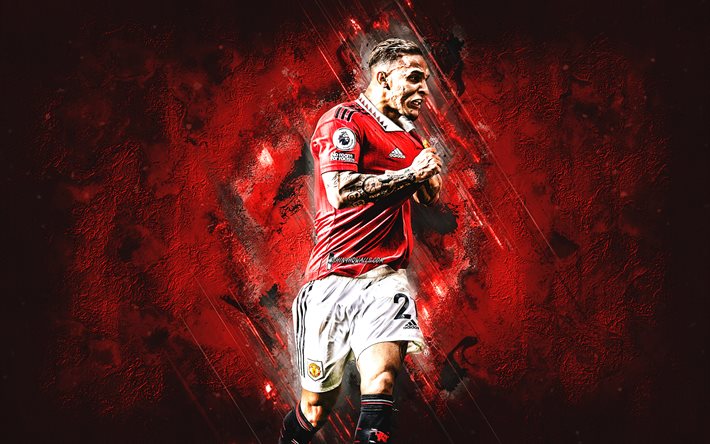 Antony, Manchester United FC, red stone background, goal, Premier League, England, football, Antony Matheus dos Santos