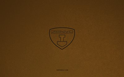 Zenvo logo, 4k, car logos, Zenvo emblem, brown stone texture, Zenvo, popular car brands, Zenvo sign, brown stone background