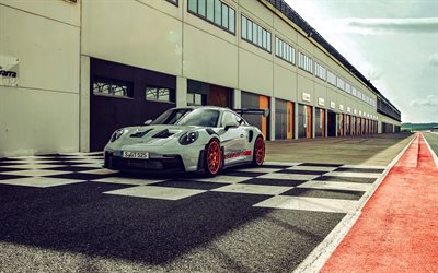 4k, Porsche 911 GT3 RS, raceway, 2022 cars, supercars, 2022 Porsche 911 GT3 RS, german cars, Porsche