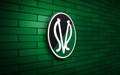 sv ried logo 3d, 4k, muro di mattoni verde, bundesliga austriaca, calcio, squadra di calcio austriaca, logo sv ried, emblema sv ried, sv ried, logo sportivo, ried fc