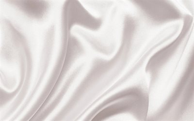 textura de seda branca, 4k, fundo de seda branca, textura de seda de ondas, textura de tecido branco, textura de tecido de ondas, fundo de tecido de ondas brancas, seda branca