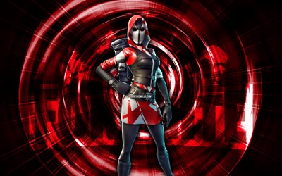 The Ace, 4k, red abstract background, Fortnite, abstract rays, The Ace Skin, Fortnite The Ace Skin, Fortnite characters, The Ace Fortnite