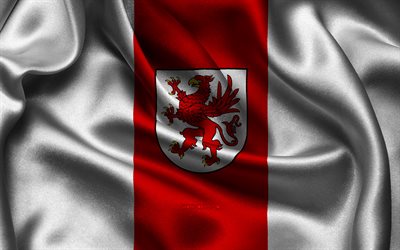 bandera de pomerania occidental, 4k, voivodados polacos, banderas satinadas, día de pomerania occidental, banderas satinadas onduladas, voivodatos de polonia, pomerania occidental, polonia