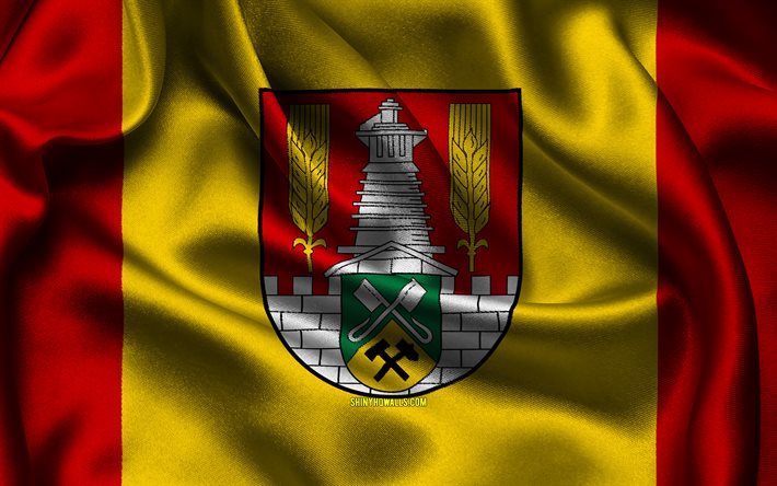 ザルツギッターの旗, 4k, ドイツの都市, サテンフラグ, ザルツギッターの日, 波状のサテンの旗, ザルツギッター, ドイツ