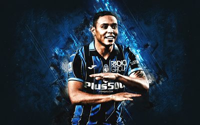 Luis Muriel, Atalanta, Colombian soccer player, Serie A, Italy, football, blue stone background