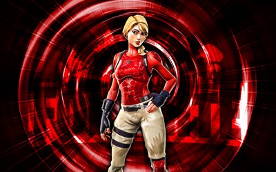 laguna, 4k, antecedentes abstractos vermelhos, fortnite, raios abstractos, pele laguna, fortnite laguna skin, personagens de fortnite, laguna fortnite