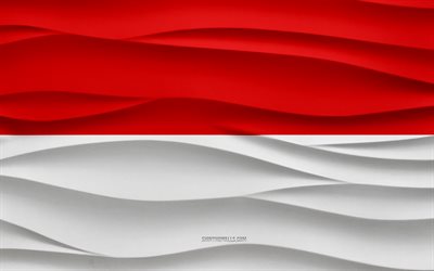 4k, bandeira de hesse, 3d waves plaster background, hesse flag, textura 3d ondas, símbolos nacionais alemães, dia de hesse, estado da alemanha, bandeira 3d hesse, hesse, alemanha