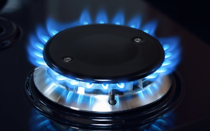 burning gas, 4k, blue flame, gas burner, gas concepts, gas sales, burner, background con gas