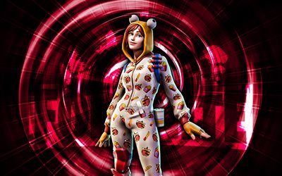 Onesie, 4k, pink abstract background, Fortnite, abstract rays, Onesie Skin, Fortnite Onesie Skin, Fortnite characters, Onesie Fortnite