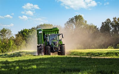 Fendt 700 Vario, 4k, transportation, 2022 tractors, agricultural machinery, green tractor, agricultural concepts, Fendt