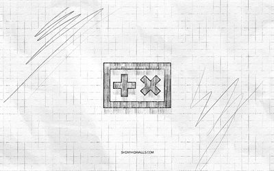 Martin Garrix sketch logo, 4K, checkered paper background, dutch DJs, Martijn Gerard Garritsen, Martin Garrix black logo, music stars, logo sketches, Martin Garrix logo, pencil drawing, Martin Garrix
