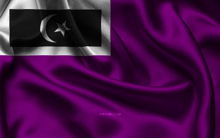マラン・トレンガヌ地区の旗, 4k, トレンガヌ地区, サテンフラグ, 波状のサテンの旗, マラン トレンガヌ地区, マレーシア, マラン地区