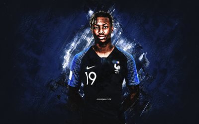Brandon Soppy, France national football team, portrait, blue stone background, football, France