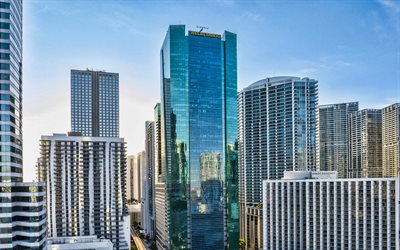 Wells Fargo Center, Miami, 4k, skyscrapers, business centers, office buildings, Miami cityscape, Metropolitan Miami complex, USA