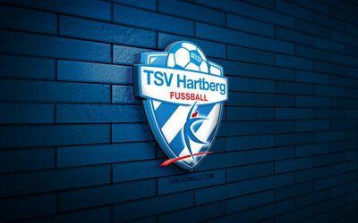 TSV Hartberg 3D logo, 4K, blue brickwall, Austrian Bundesliga, soccer, austrian football club, TSV Hartberg logo, TSV Hartberg emblem, football, TSV Hartberg, sports logo, Hartberg FC