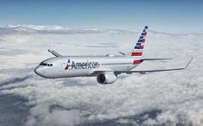 Boeing 737 MAX 8, American Airlines, passenger plane, airliner, Boeing 737, transportation of passengers in the USA, air travel, passenger plane in the sky, USA, N303RG, Boeing