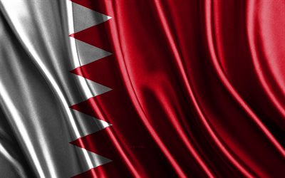 flag de bahreïn, 4k, drapeaux de soie 3d, pays d asie, jour de bahreïn, vagues de tissu 3d, drapeau bahreïni, drapeaux ondulés en soie, drapeau de bahreïn, pays asiatiques, symboles nationaux bahreïniens, bahreïn, asie