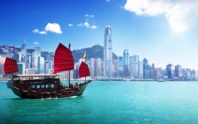 hongkong, 4k, segelboot, gebäude, eine insel ost, chinesische städte, china, asien, hongkong panorama, hongkong cityscape