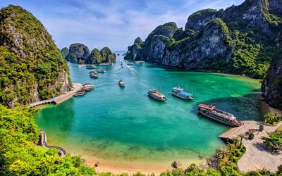 baía de halong, ilhas tropicais, verão, baía, oceano, baía de ha long, viagem para vietnã, viagem de verão, vietnã