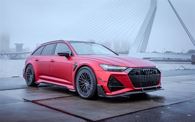 2022, audi rs6, abt, frontansicht, äußeres, red wagon, rs6 tuning, red audi rs6, rs6-r, deutsche autos, abt rs6-r, audi