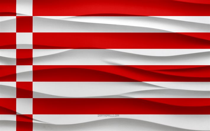 4k, bandeira de bremen, 3d waves plaster background, bremen flag, textura 3d ondas, símbolos nacionais alemães, dia de bremen, estado da alemanha, bandeira 3d bremen, bremen, alemanha