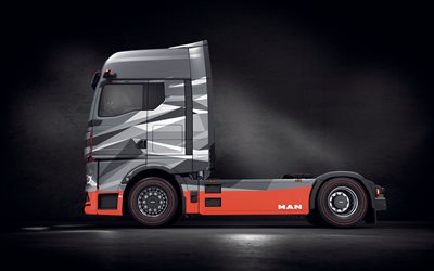 4k, MAN eTruck, side view, electric trucks, 2024 trucks, LKW, cargo transport, 2024 MAN eTruck, trucks, MAN Truck