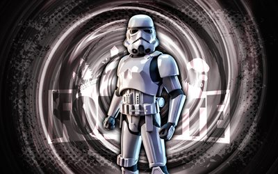 4k, stormtrooper imperiale, fortnite, sfondo a spirale del grunge bianco, pelle di stormtrooper imperiale, personaggio di fortnite imperiale stormtrooper, stormtrooper imperiale fortnite, personaggi di fortnite, arte grunge