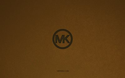 Michael Kors logo, 4k, manufacturers logos, Michael Kors emblem, brown stone texture, Michael Kors, popular brands, Michael Kors sign, brown stone background
