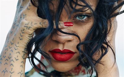 4k, Rihanna, portrait, Barbados singer, photoshoot, makeup, beautiful eyes, Robyn Rihanna Fenty