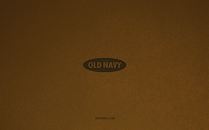 logotipo old navy, 4k, logotipos de fabricantes, emblema da marinha antiga, textura de pedra marrom, marinha antiga, marcas populares, sinal da marinha antiga, fundo de pedra marrom
