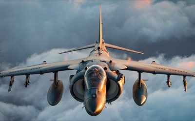 McDonnell Douglas AV-8B Harrier II, US Navy, US military aircraft, vertical takeoff, AV-8B, American attack aircraft, USA