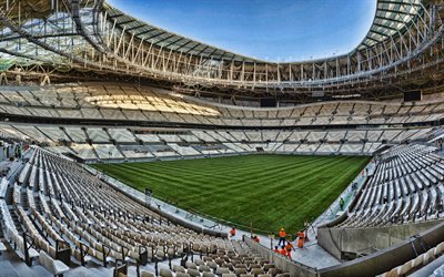 4k, lusail iconic stadium, inside view, football field, 2022 fifa world cup, lusail stadium, football stadium, lusail, qatar