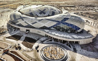 lusail multipurpose hall, airial view, lusail sports arena, top view, lusail, qatar, al ahli sports village, estadios modernos
