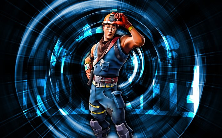 Cole, 4k, blue abstract background, Fortnite, abstract rays, Cole Skin, Fortnite Cole Skin, Fortnite characters, Cole Fortnite