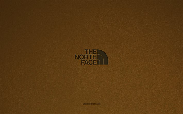 The North Face logo, 4k, manufacturers logos, The North Face emblem, brown stone texture, The North Face, popular brands, The North Face sign, brown stone background
