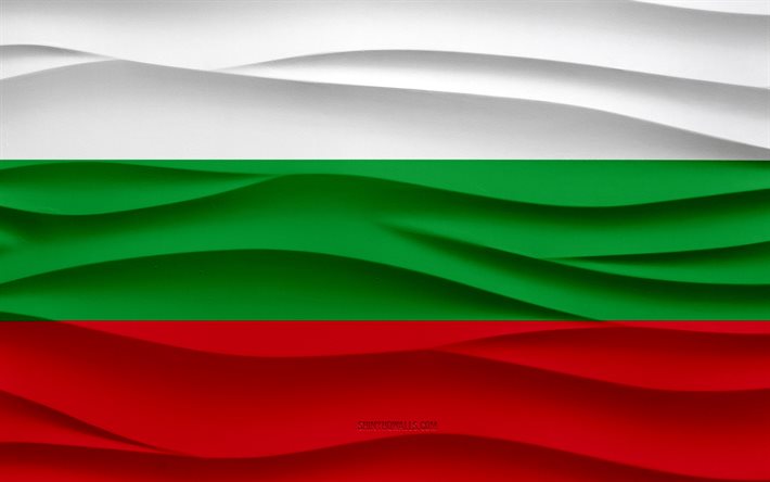 4k, Flag of Bulgaria, 3d waves plaster background, Bulgaria flag, 3d waves texture, Bulgarian national symbols, Day of Bulgaria, European countries, 3d Bulgaria flag, Bulgaria, Europe, Bulgarian flag