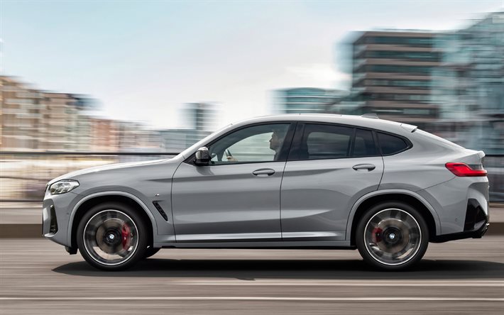 2022, BMW X4, G02, 4k, exterior, side view, gray crossover coupe, gray BMW X4, BMW G02, German cars, BMW