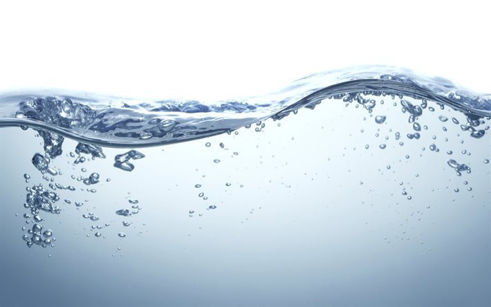 4k, l eau pure, la vague, la texture de l eau, économiser l eau, les concepts de l eau, l arrière-plan de l eau claire