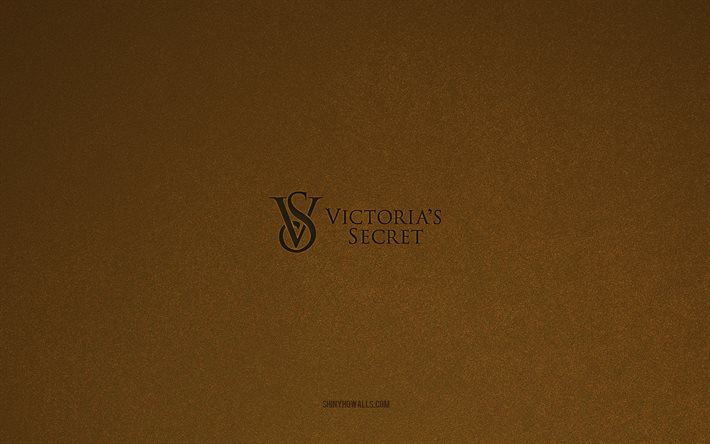 ビクトリアスシークレットロゴ, 4k, メーカーのロゴ, ビクトリアスの秘密のエンブレム, 茶色の石のテクスチャー, ヴィクトリアズ・シークレット, 人気のあるブランド, ビクトリアスの秘密のサイン, 茶色の石の背景