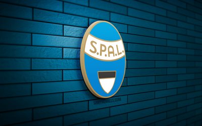 شعار spal 3d, 4k, ريد بريكوال, دوري الدرجة الأولى, كرة القدم, نادي كرة القدم الإيطالي, شعار سبال, سبال, شعار الرياضة, سبال fc