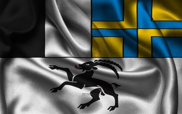 bandera de grisones, 4k, cantones suizos, banderas de satén, día de grisones, banderas satinadas onduladas, cantones de suiza, grisones, suiza