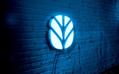 new holland agriculture neon logo, 4k, blue brickwall, grunge -kunst, kreativ