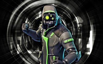 archetyp, 4k, grauer abstrakter hintergrund, grunge-kunst, fortnite, abstrakte strahlen, archetyp-skin, fortnite-archetyp-skin, fortnite-charaktere, archetyp fortnite