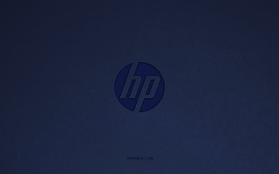 Hewlett-Packard logo, 4k, computer logos, HP emblem, blue stone texture, HP, technology brands, HP logo, Hewlett-Packard, HP sign, blue stone background, Hewlett-Packard emblem